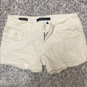White jean shorts